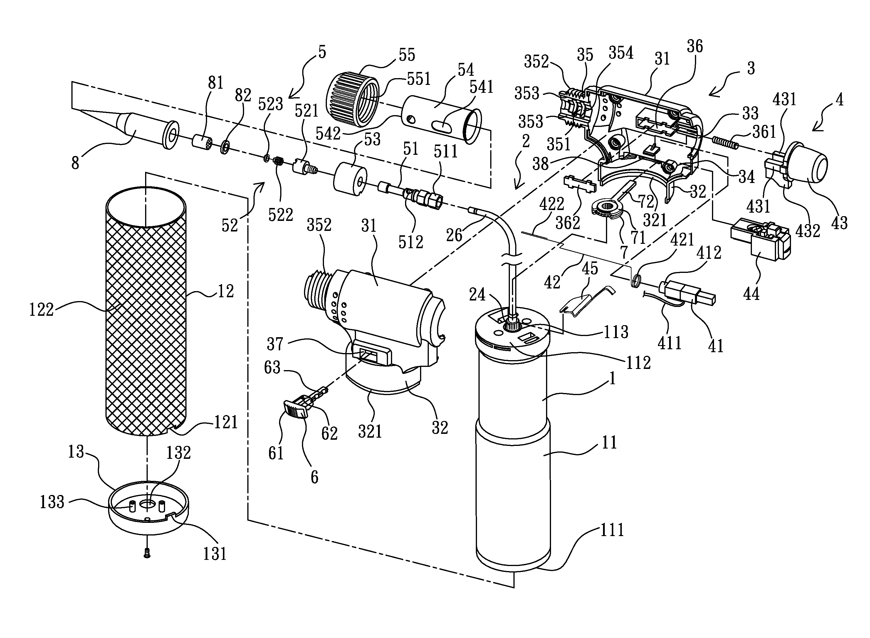 Hand-held gas combustion apparatus