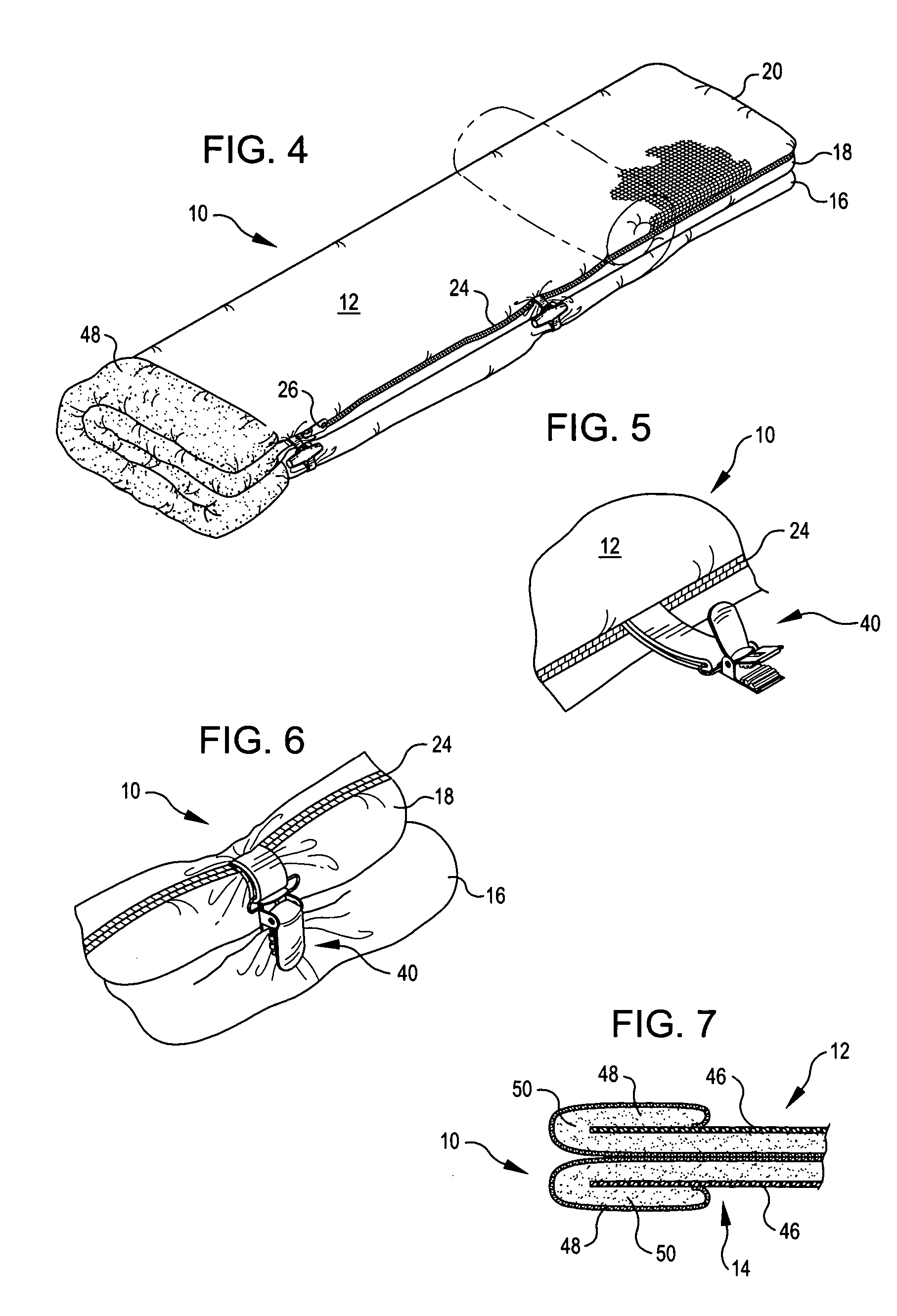 Sleeping bag with clasp for facilitating rolling