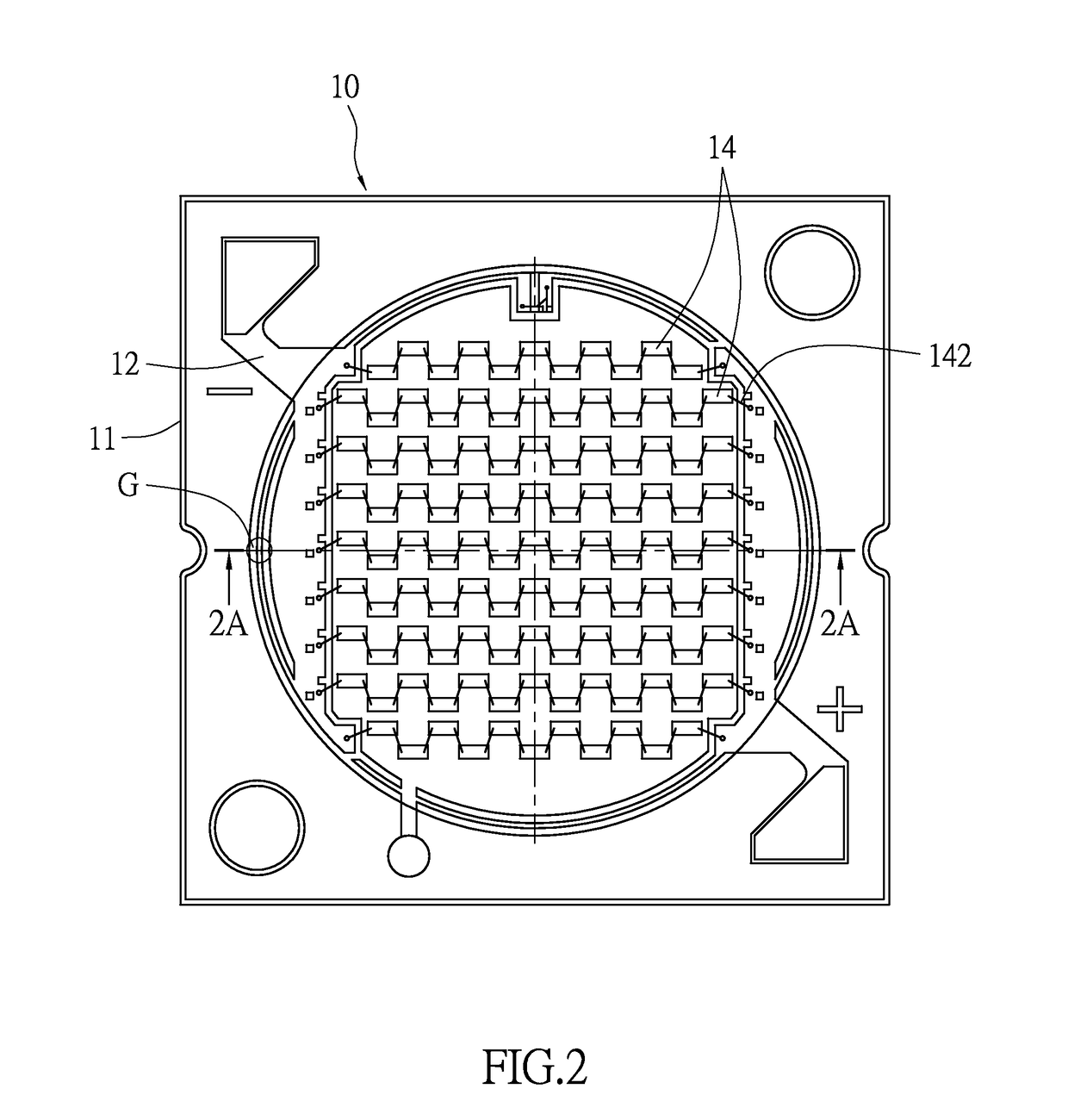 LED package structure, dam structure thereof, and method of manufacturing LED package thereof