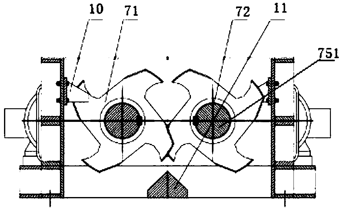 A rotary tooth crusher