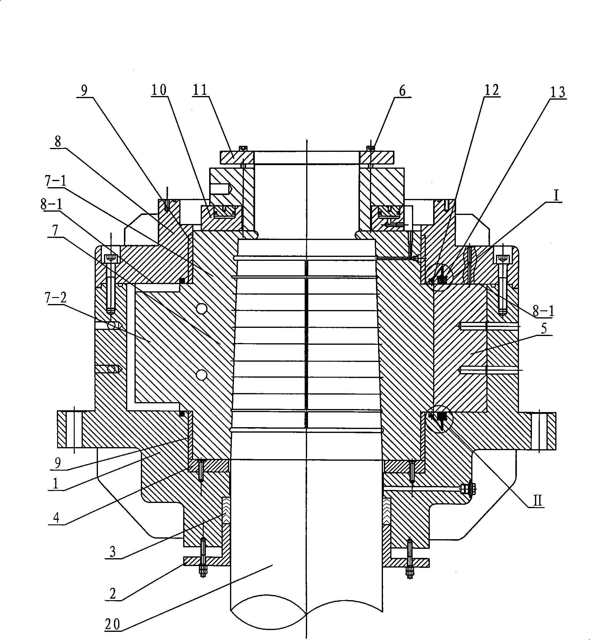 Low friction high-pressure blade rotating motor based on self-compensation compound seal technique