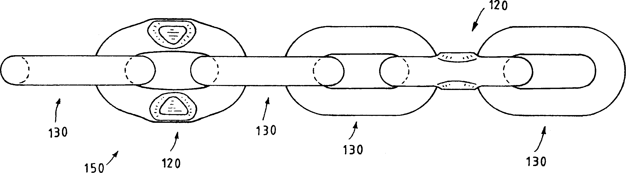 Plane chain strand comprising a chain lock link