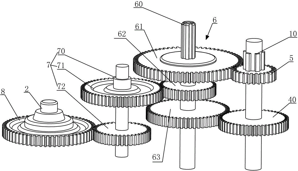 Gearbox of electric tricycle