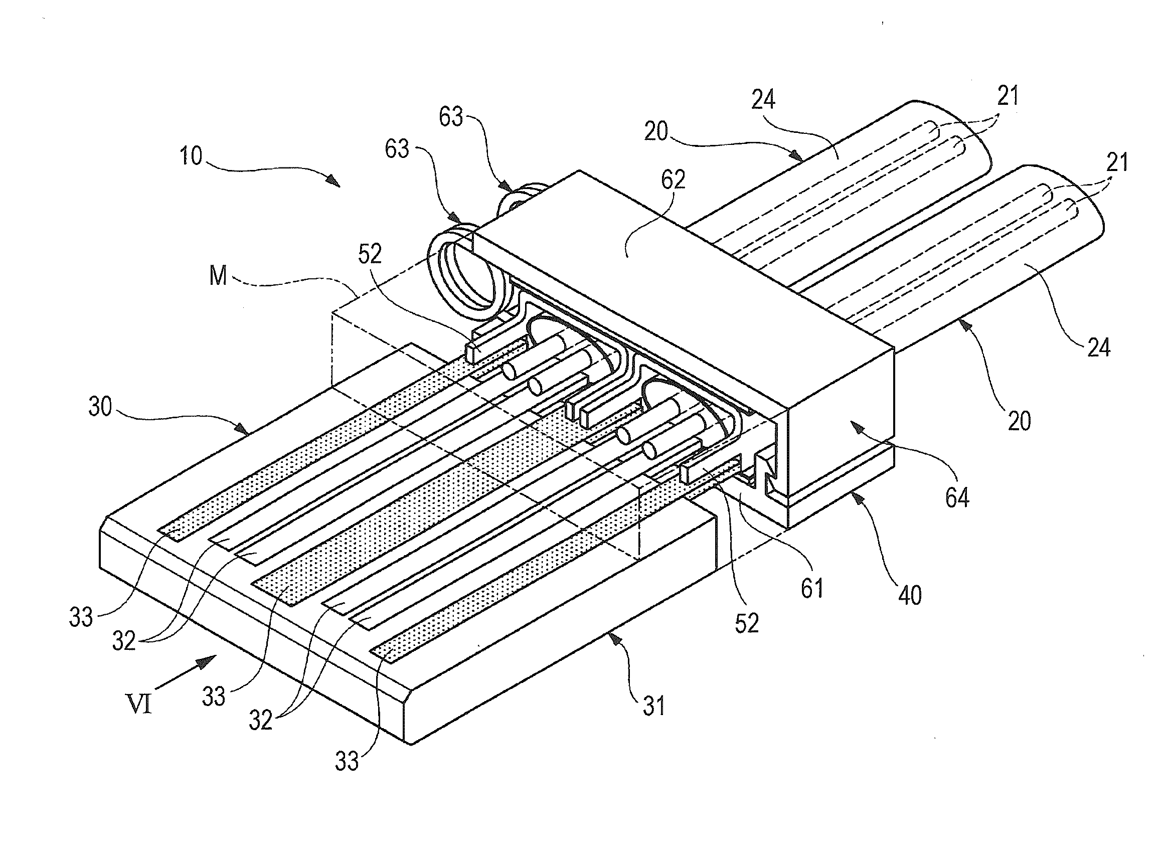 Cable connecting apparatus, cable assembly, and method of making cable assembly