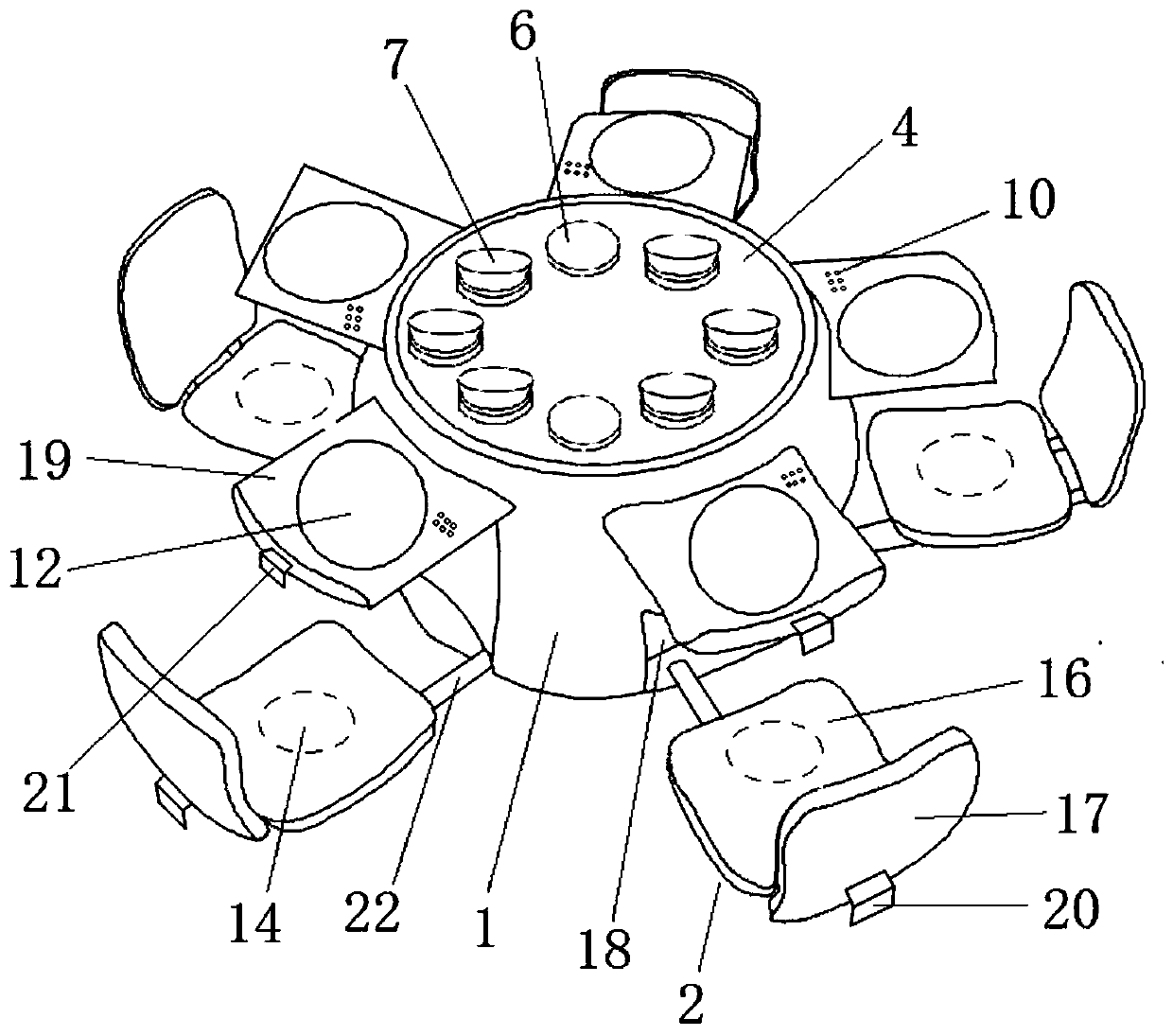 Automatic rotating dining table and control method thereof