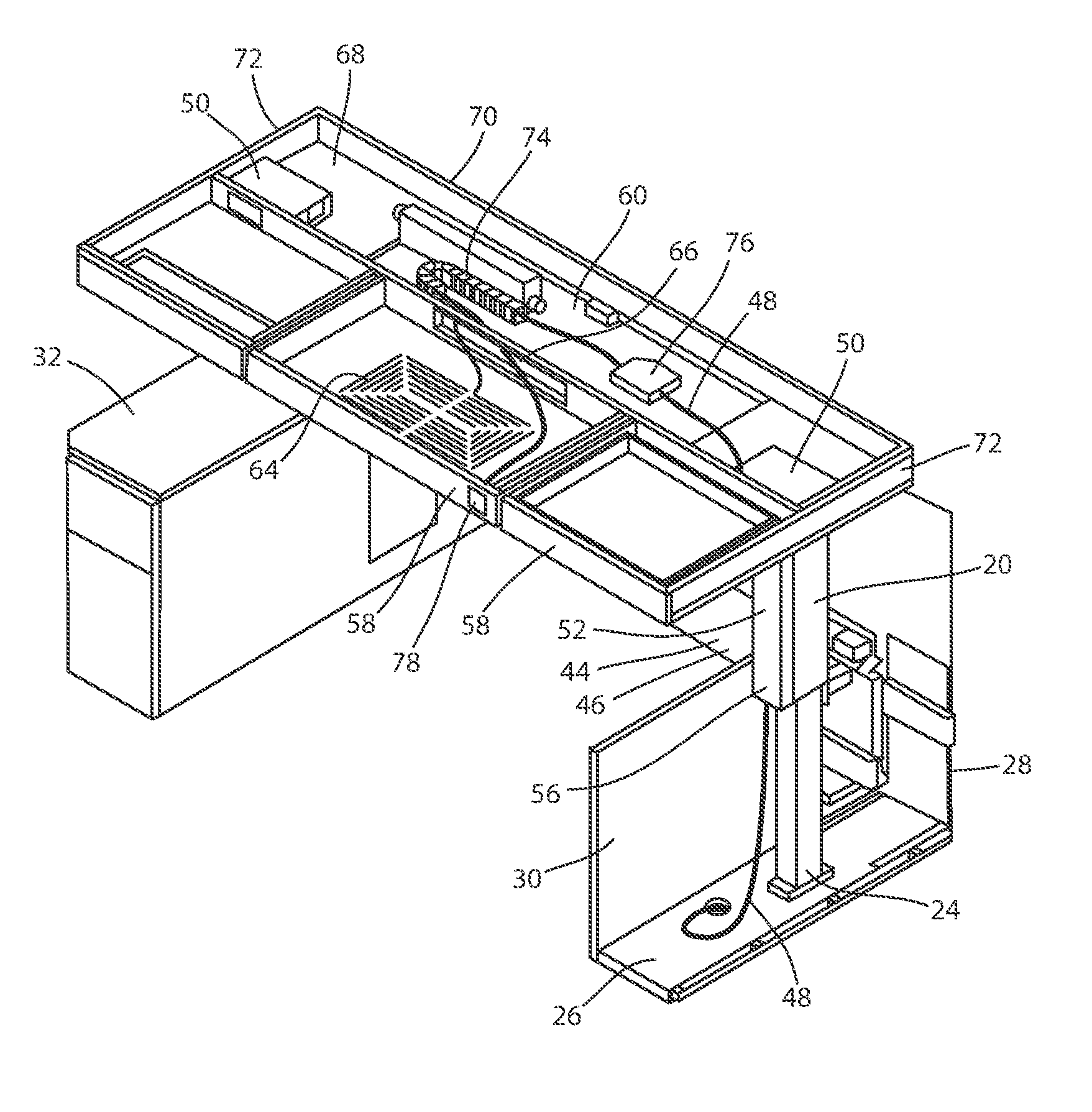 Height adjustable desk system