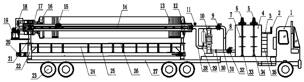 Vehicle-mounted mud solidification filter press