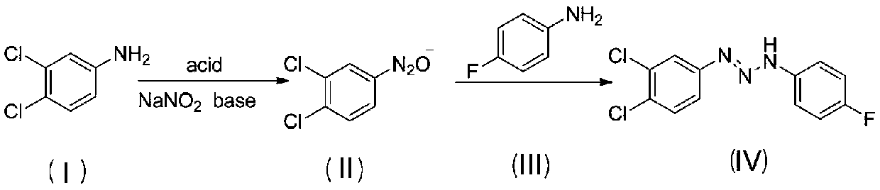 Aryl triazene compound preparation method