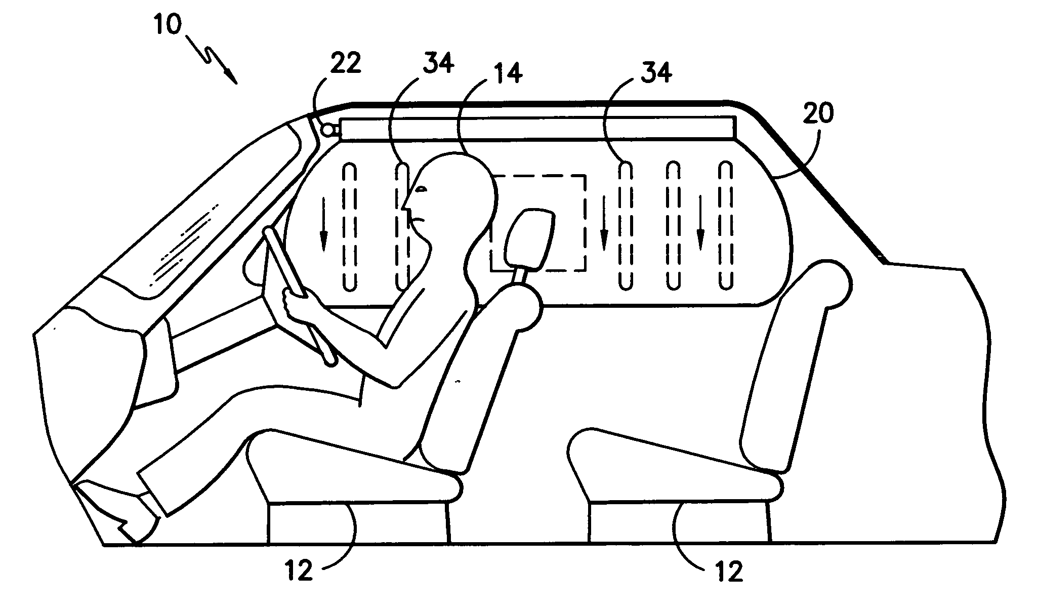 Side curtain air bag with polyurethane dispersion based coating