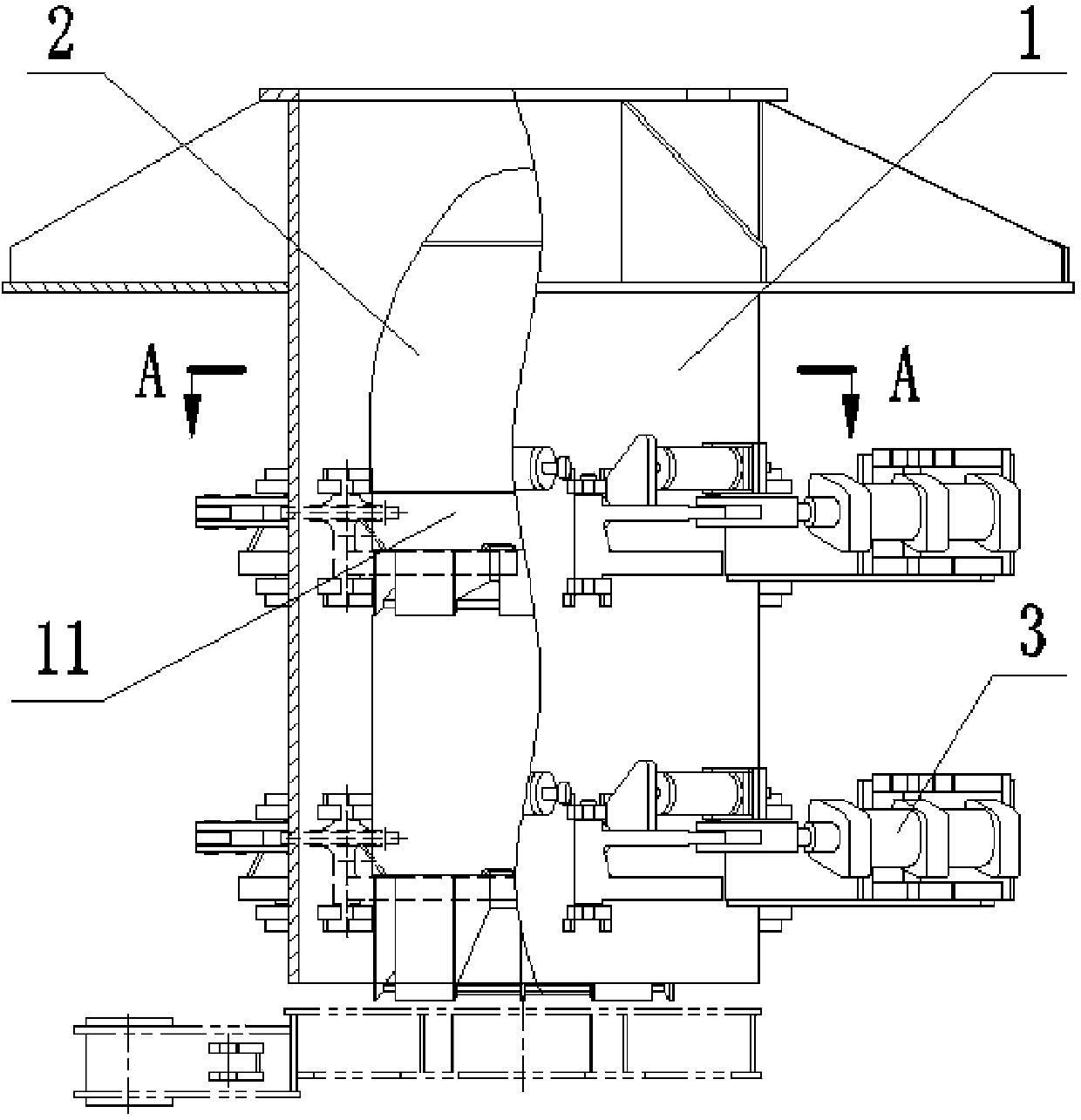 Double-supporting-arm coil collection device