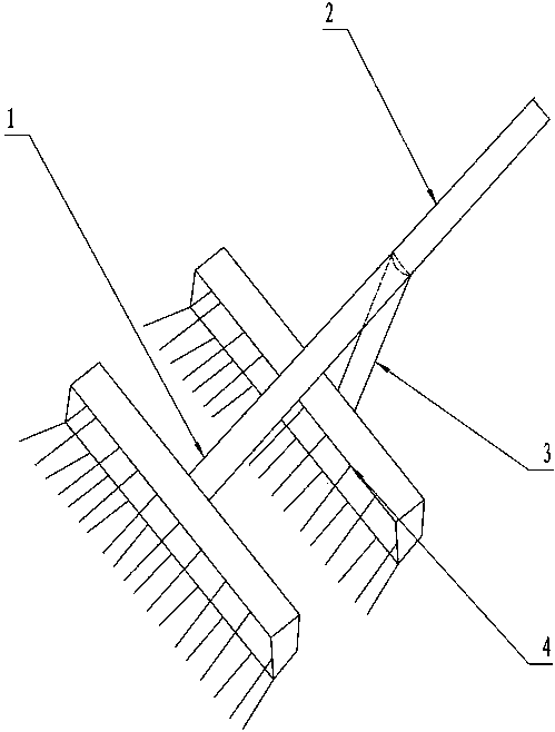 Mop with two mop heads