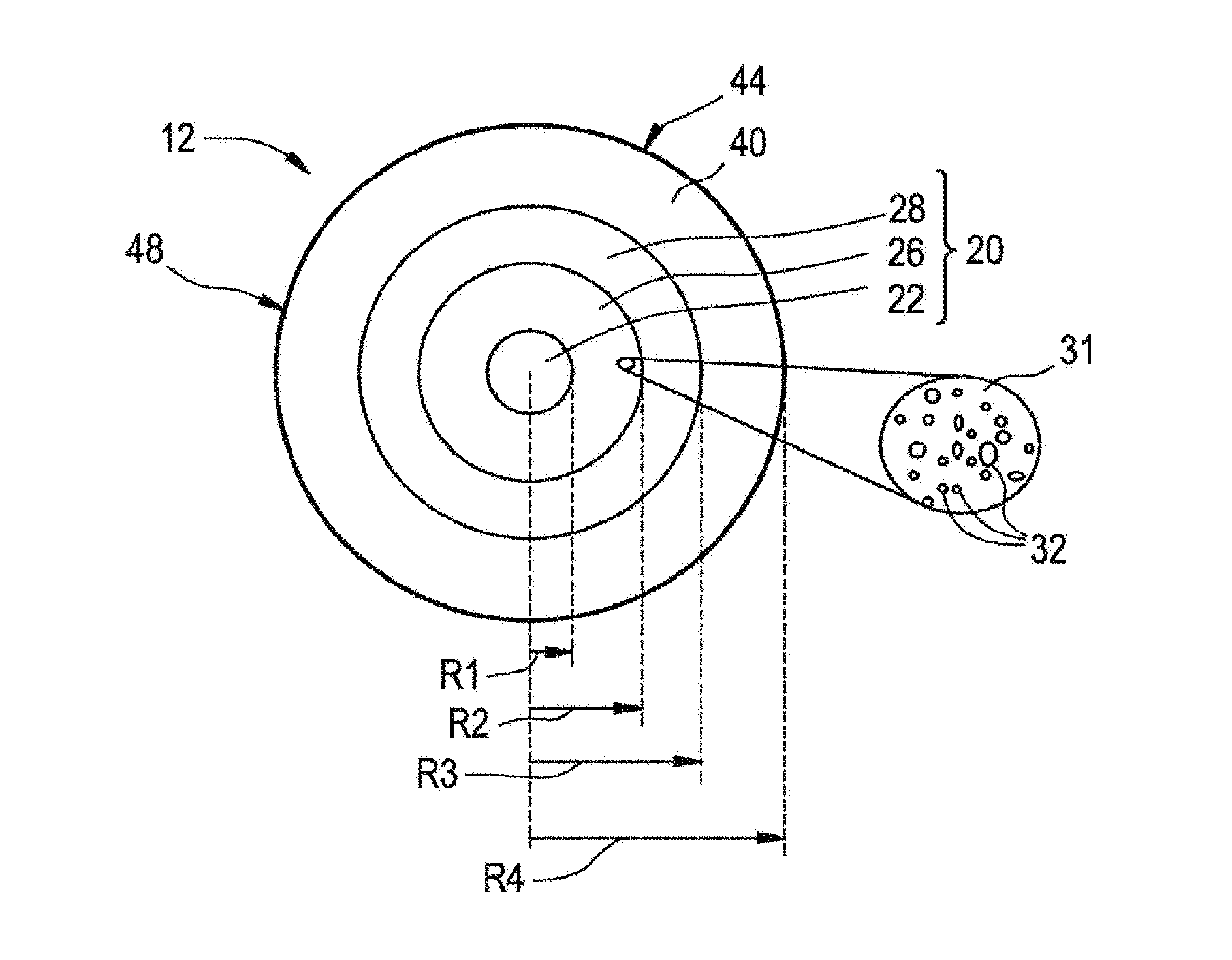 Light diffusing fibers with integrated mode shaping lenses