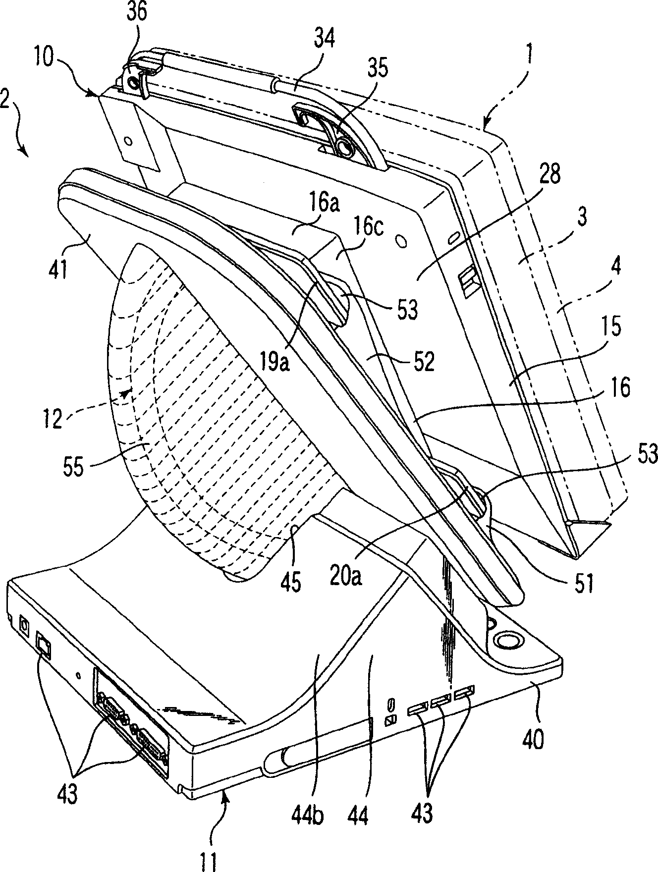 Support device with cable guide for leading cable locating line