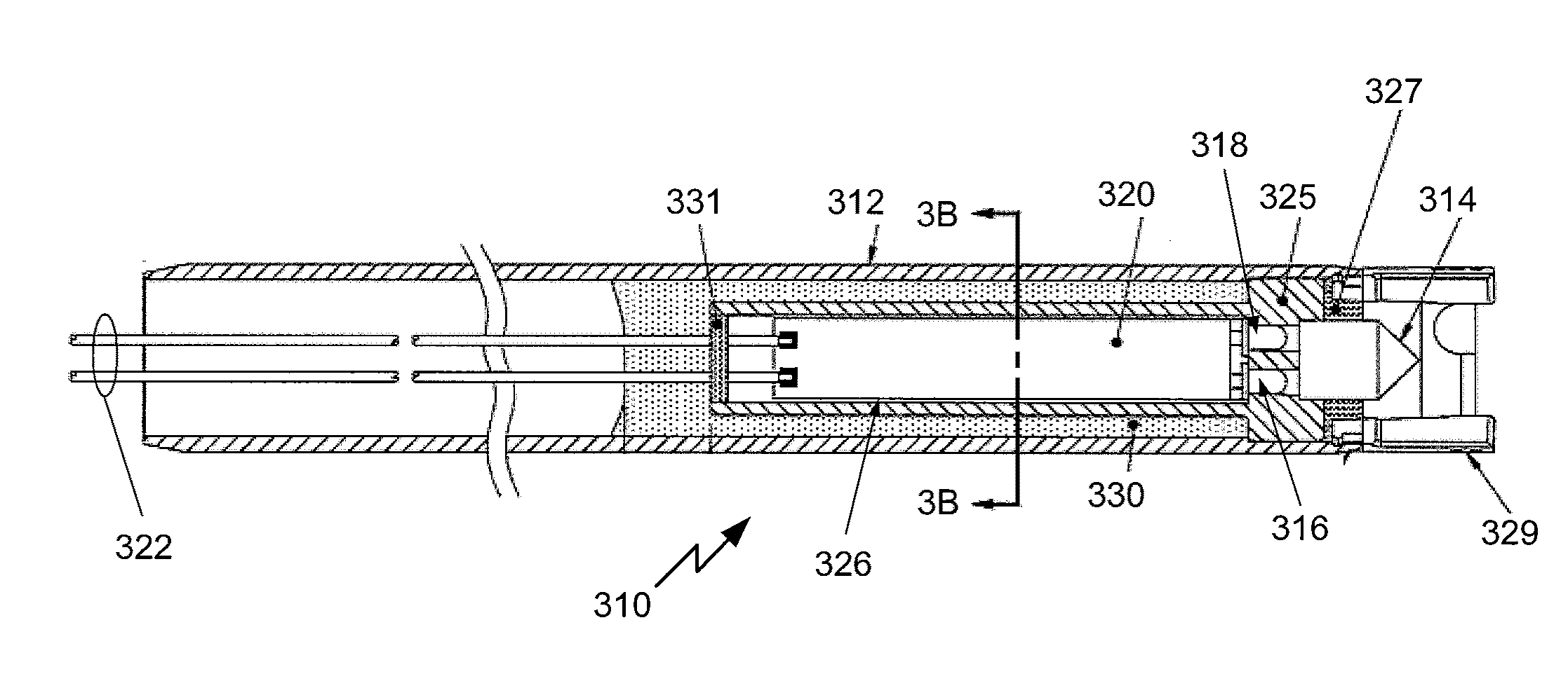 Fluid overfill probe with thermal stress prevention