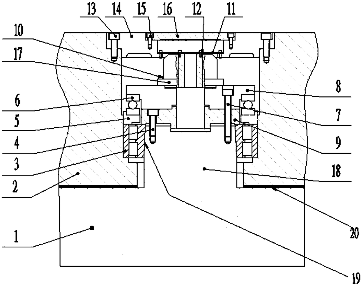 Precision centering anti-tilting device with static pressure rotary workbench