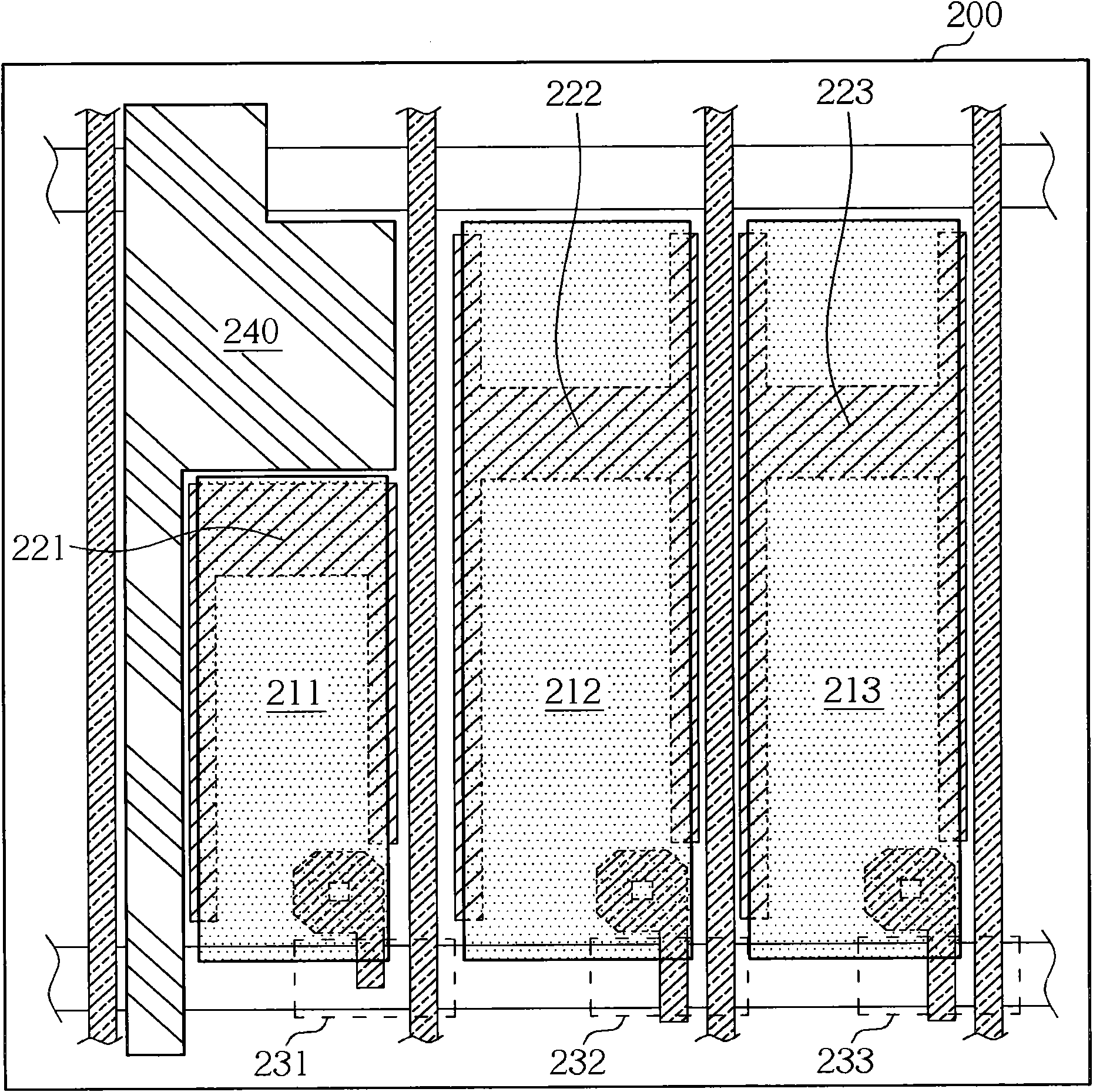 Pixel structure of embedded touch display panel and forming method thereof