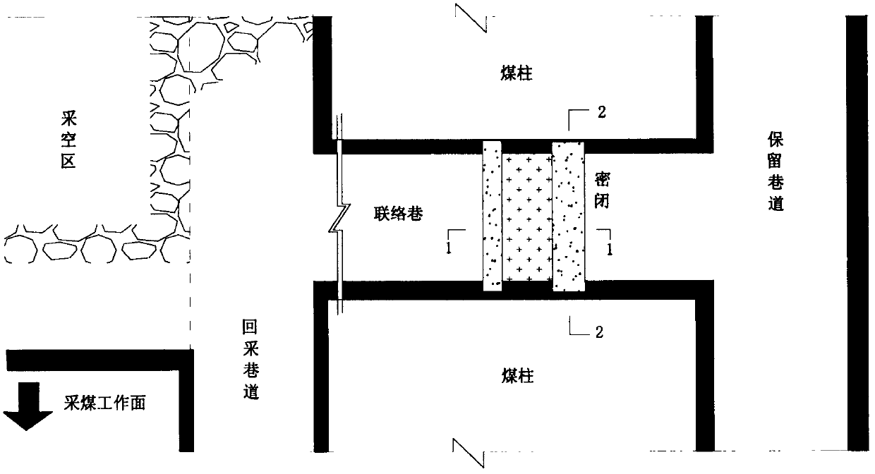 Construction method for pouring airtight partition wall between recovered roadway and reserved roadway