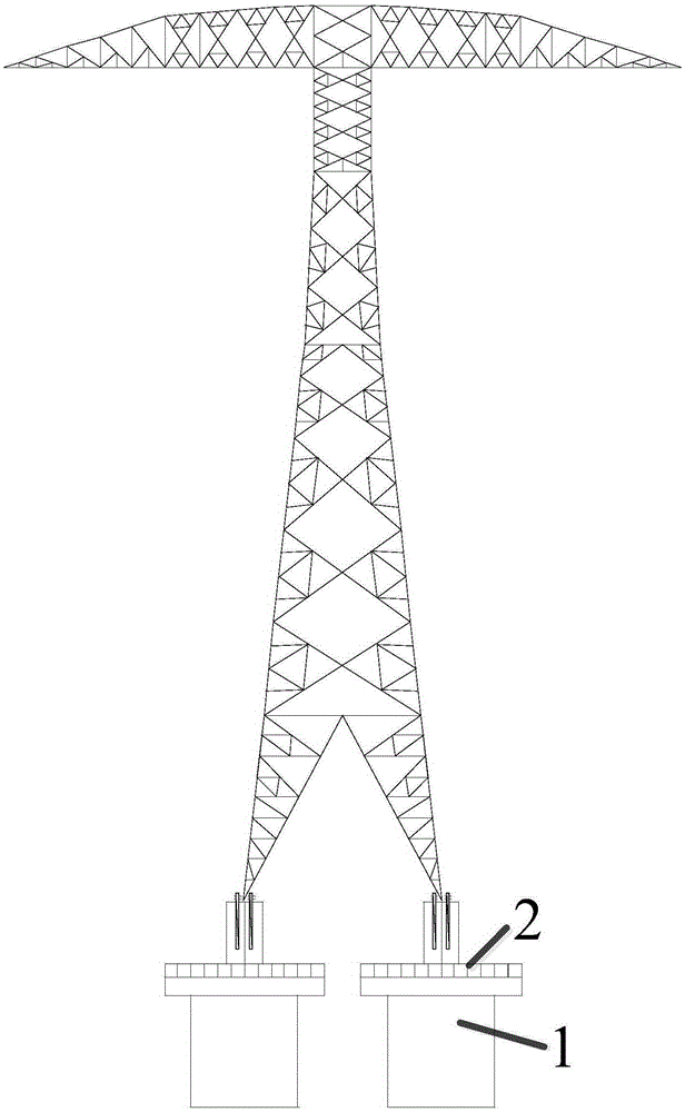 Combined pile casing for power transmission tower foundation