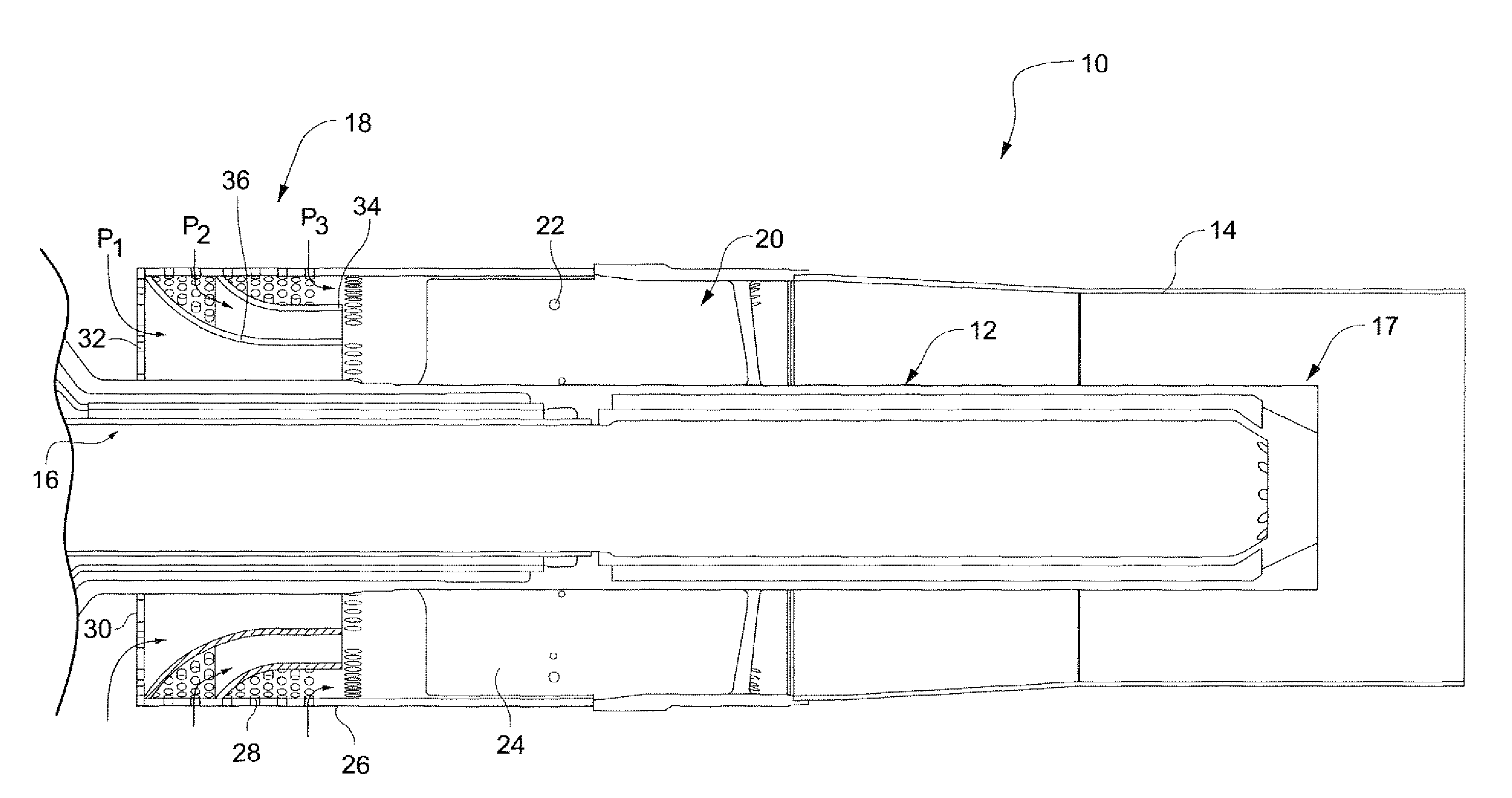 Integrated fuel nozzle and inlet flow conditioner and related method