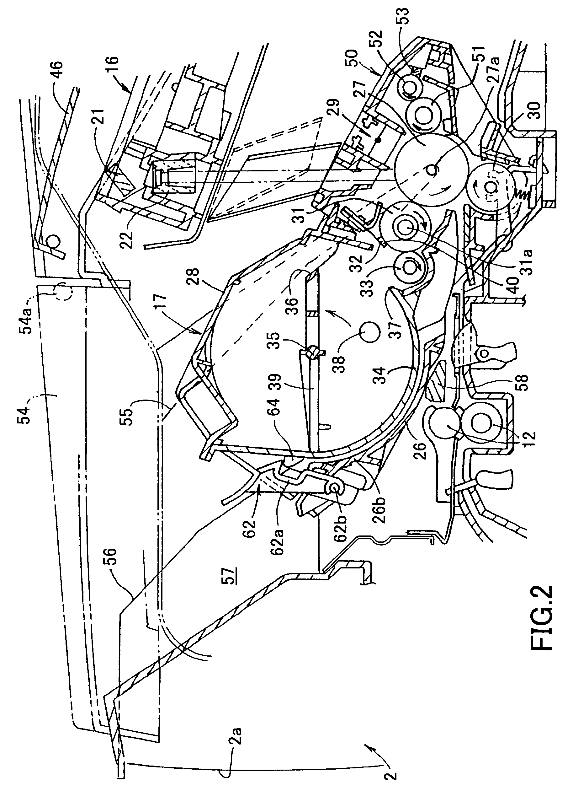 Image forming device and detachably loaded process unit