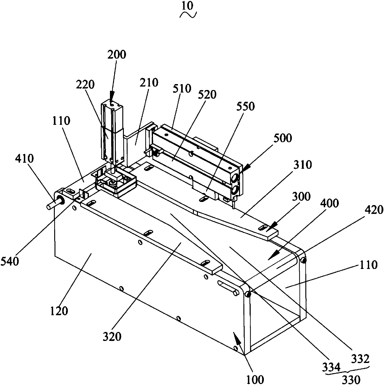 CCD detection device with material guiding function