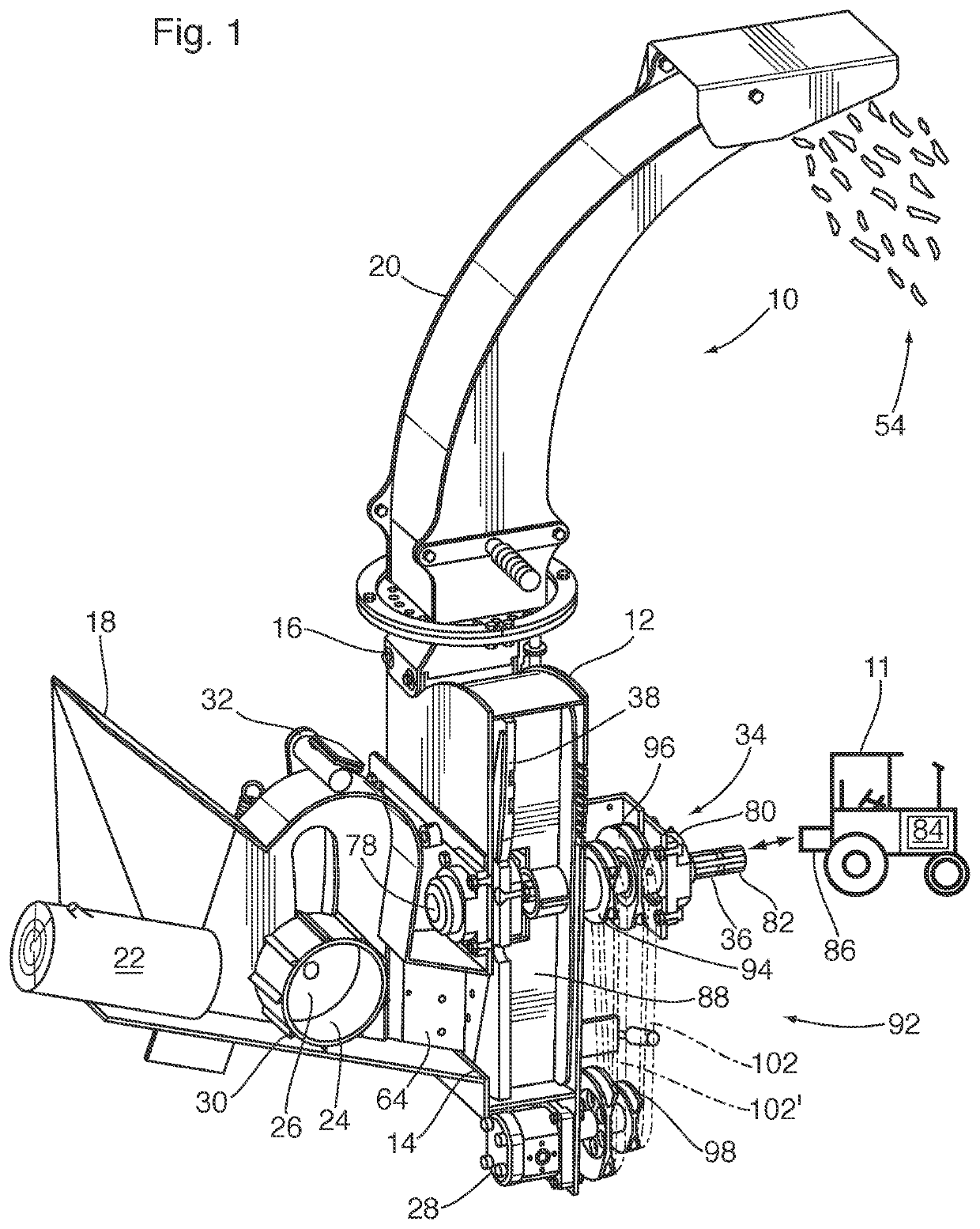 Flywheel and paddle assembly for a chipping or shredding apparatus, and an apparatus incorporating same