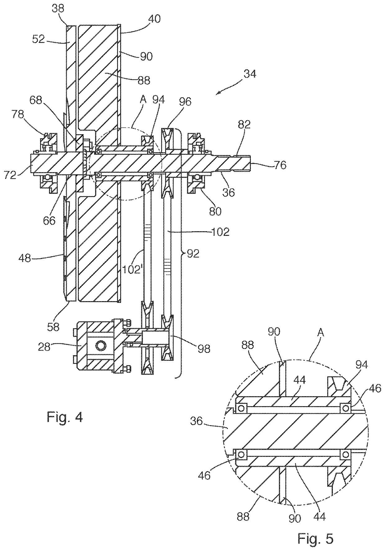 Flywheel and paddle assembly for a chipping or shredding apparatus, and an apparatus incorporating same