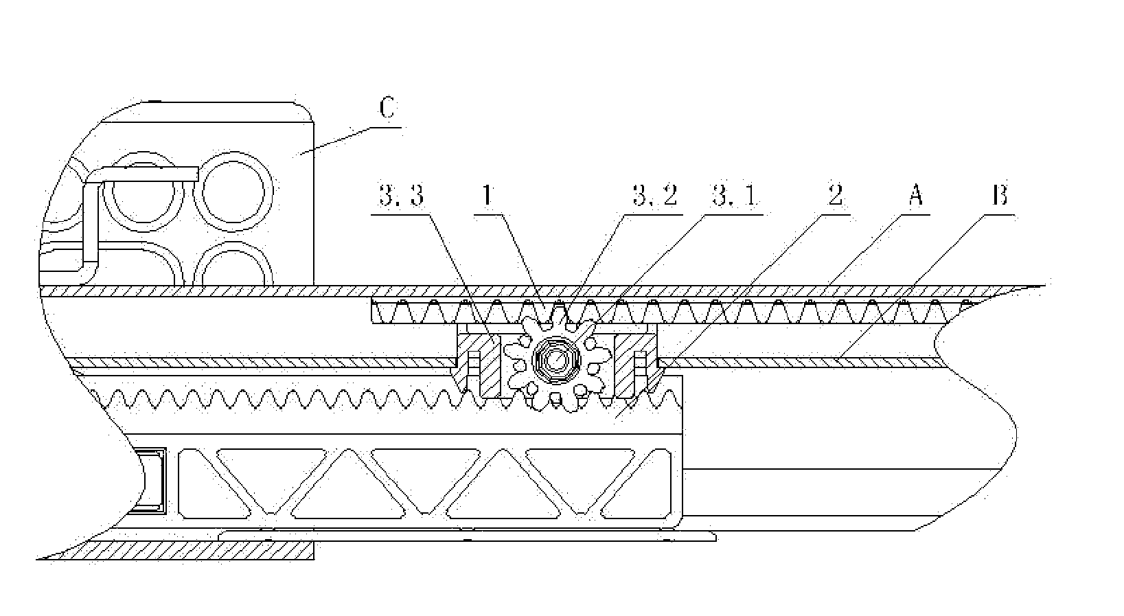 Gear mechanism used for slide rail