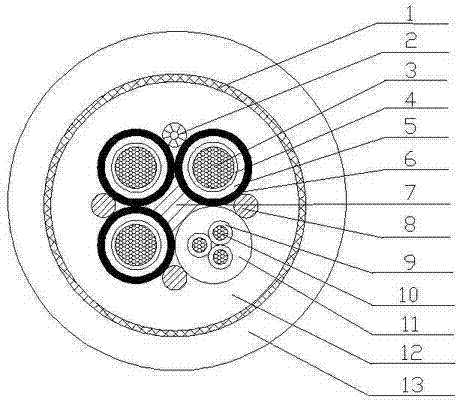 Photoelectric composite flame-proof high-voltage cable