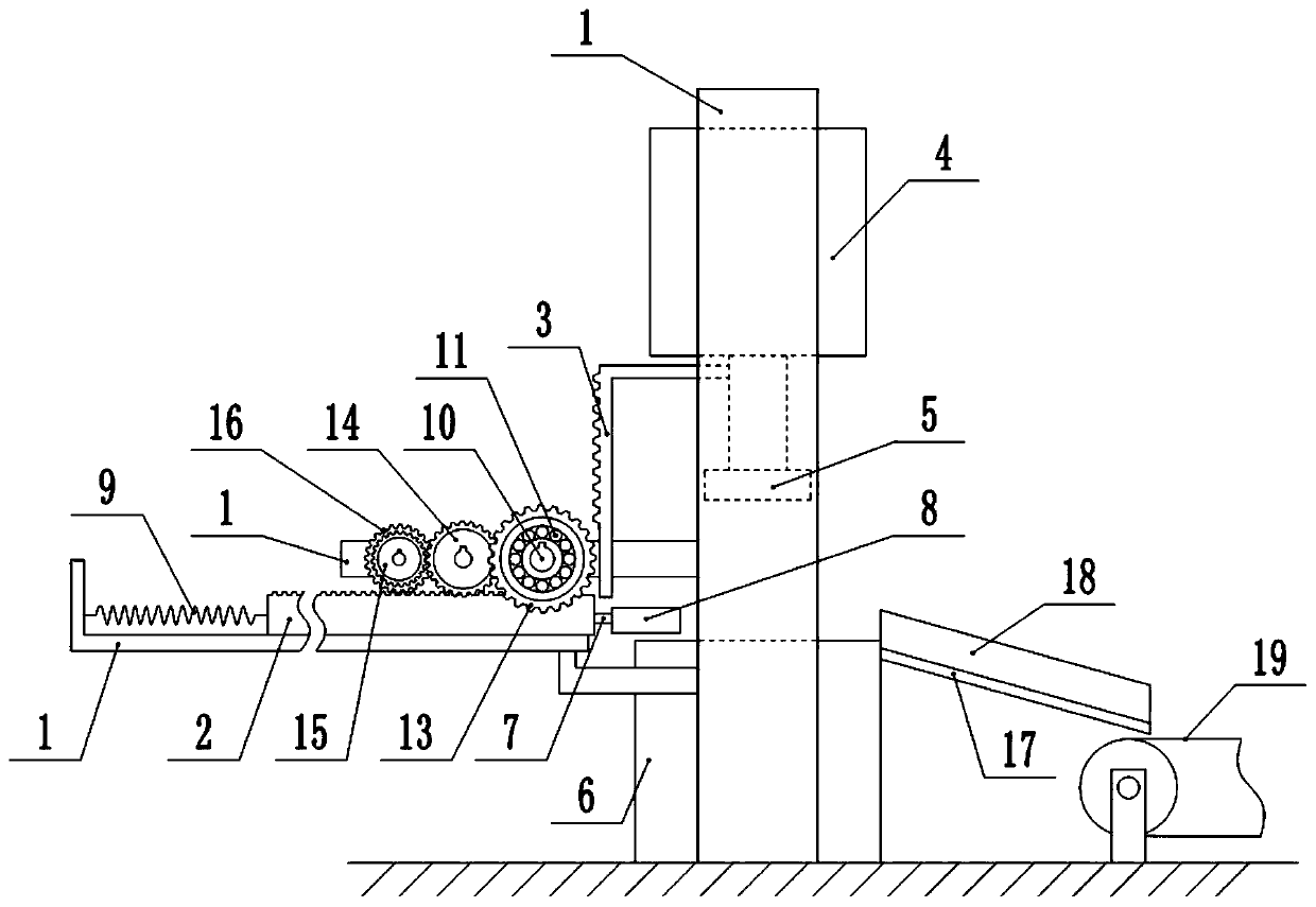 Automatic material pushing device