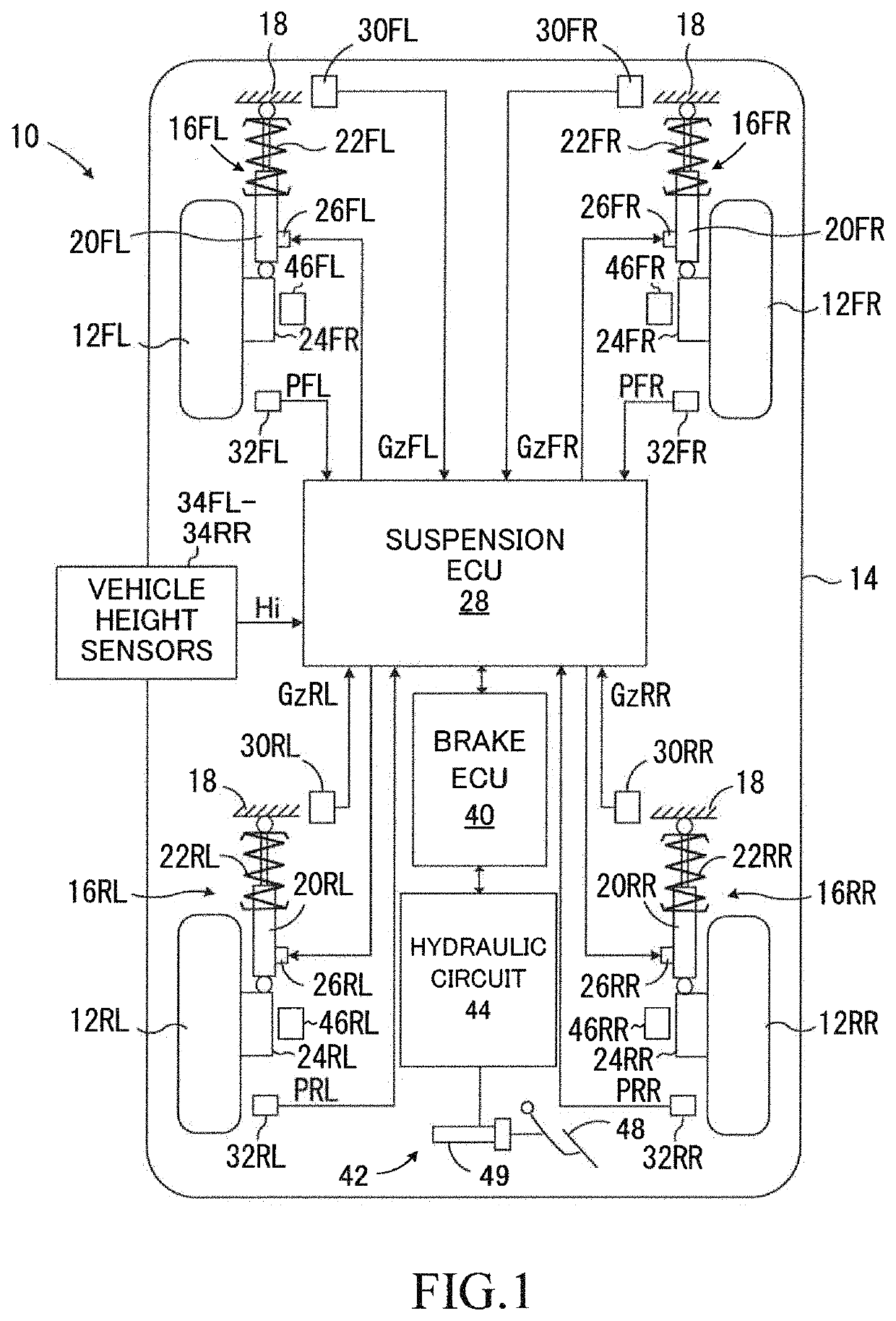 Damping force control device