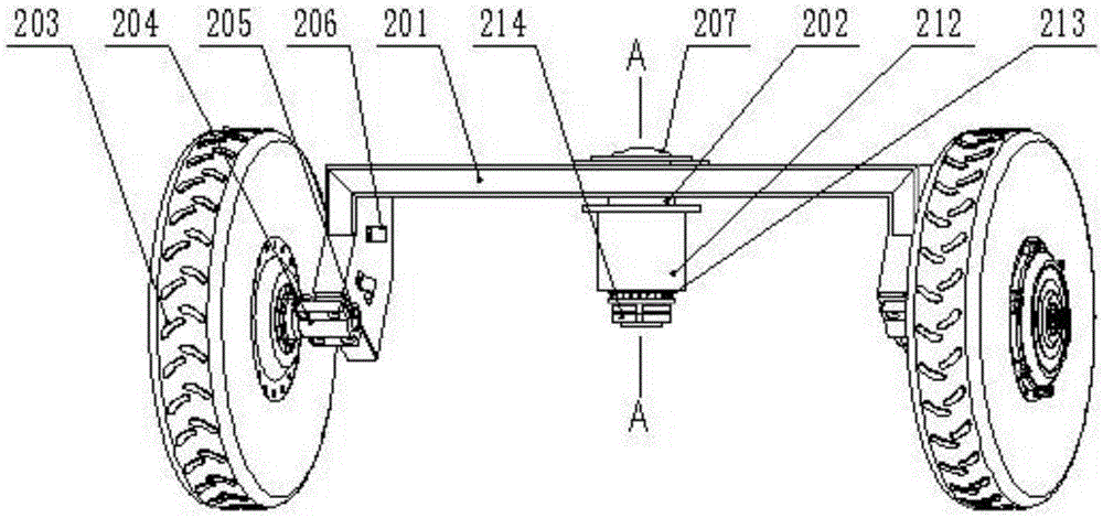 Vehicle frame chassis for radiation source detecting and processing robot, robot and application