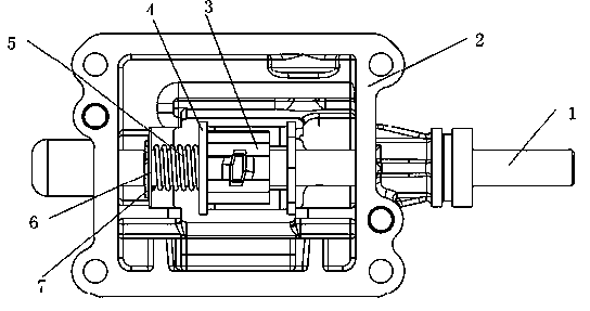 Gear selecting device of automobile gearbox