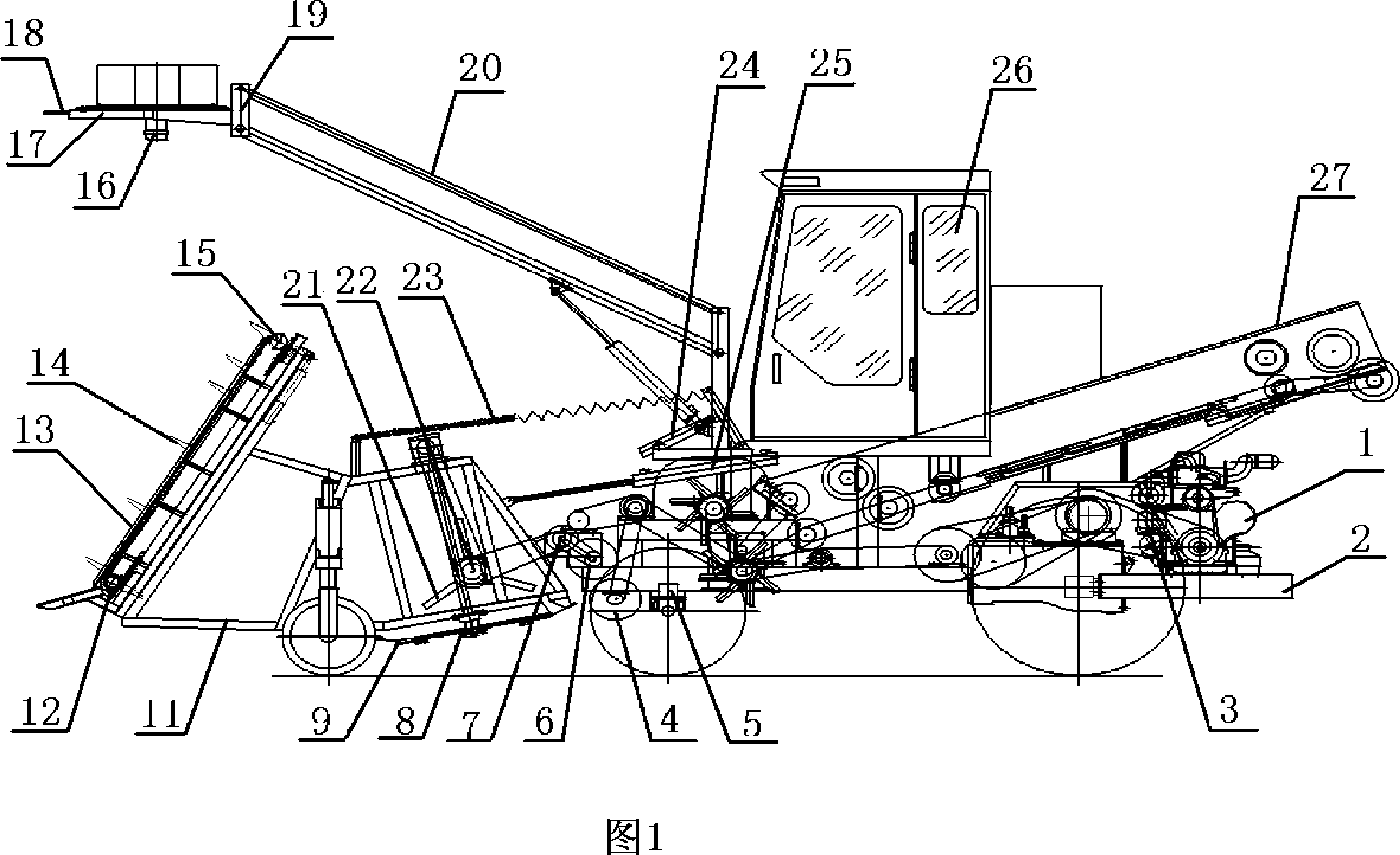 Machinery for harvesting sugarcane