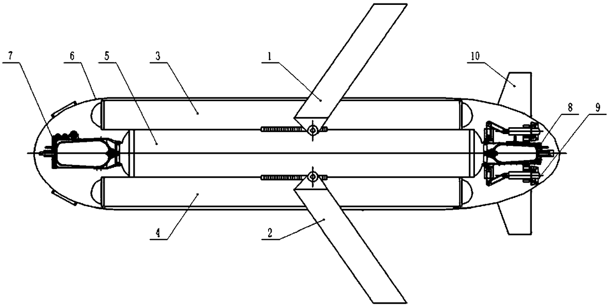 A variable wing shape dual-function deep-sea unmanned submersible vehicle and working method thereof