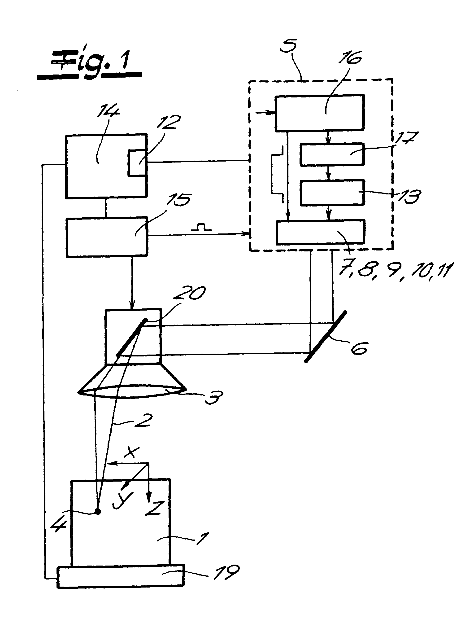 Method and device for producing subsurface markings in a transparent material body