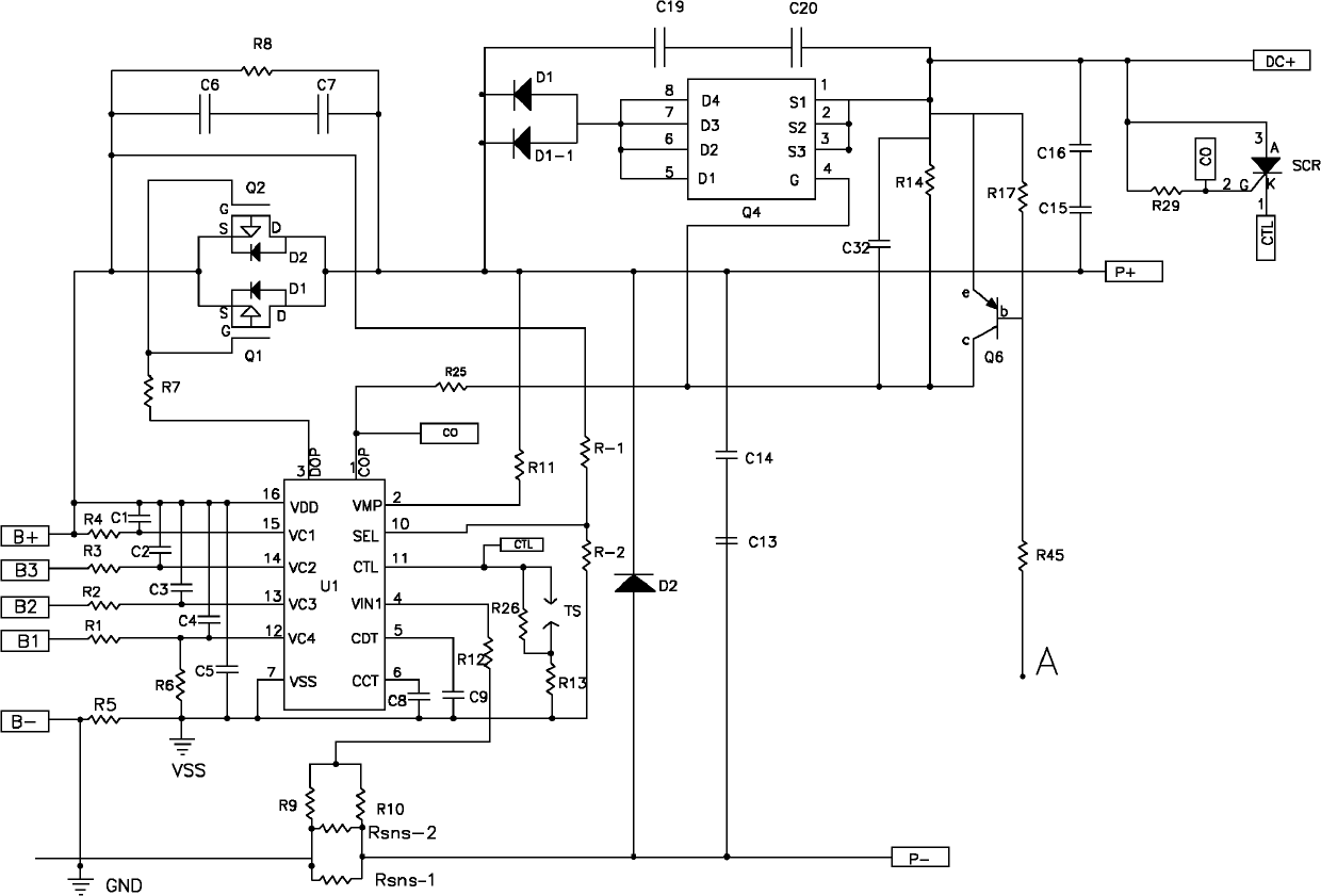 Temperature protection circuit for lithium ion battery charging and discharging