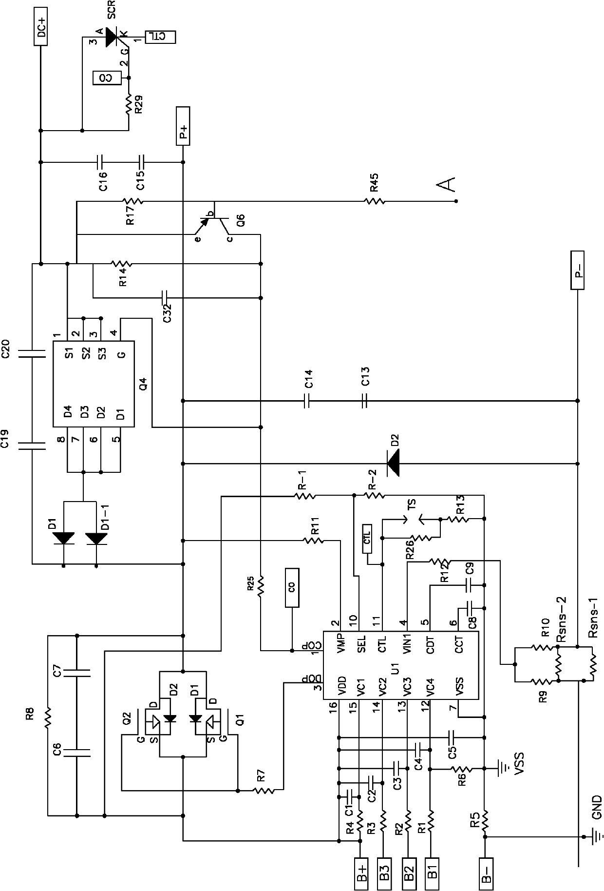 Temperature protection circuit for lithium ion battery charging and discharging