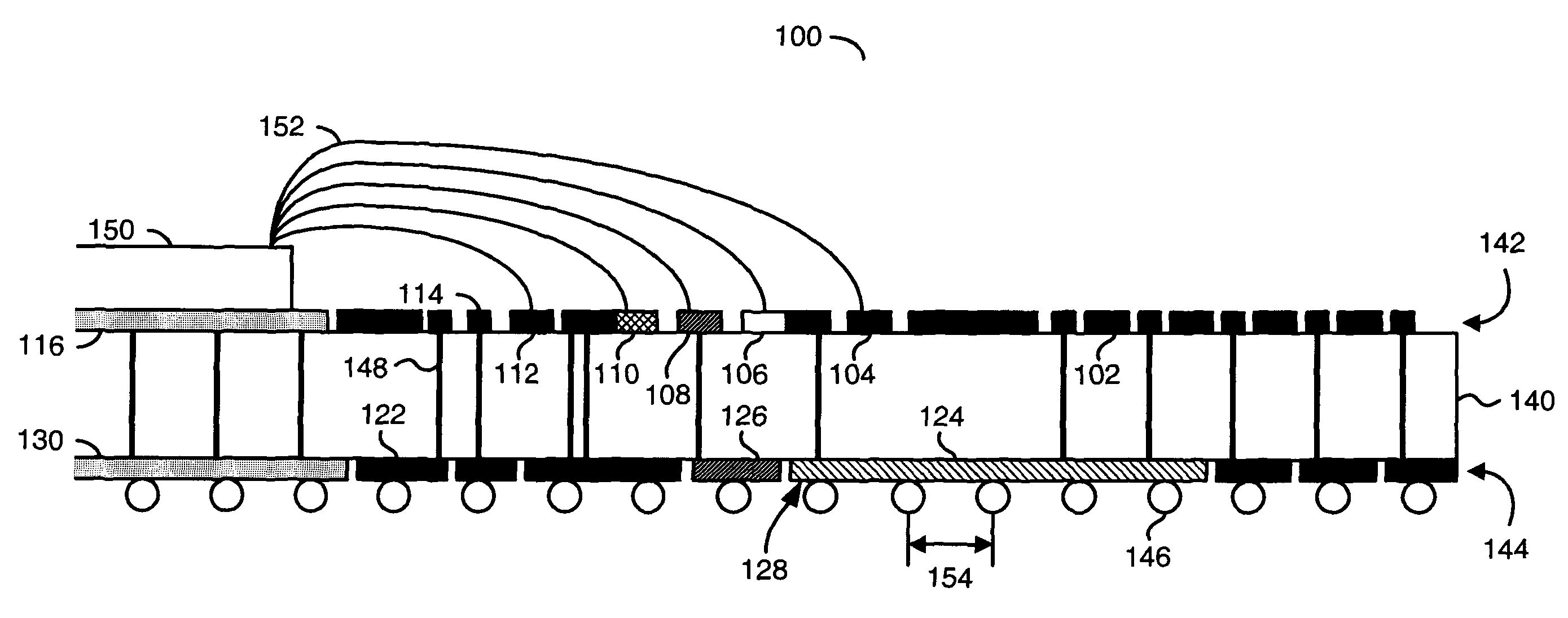 Ball grid array package layout supporting many voltage splits and flexible split locations