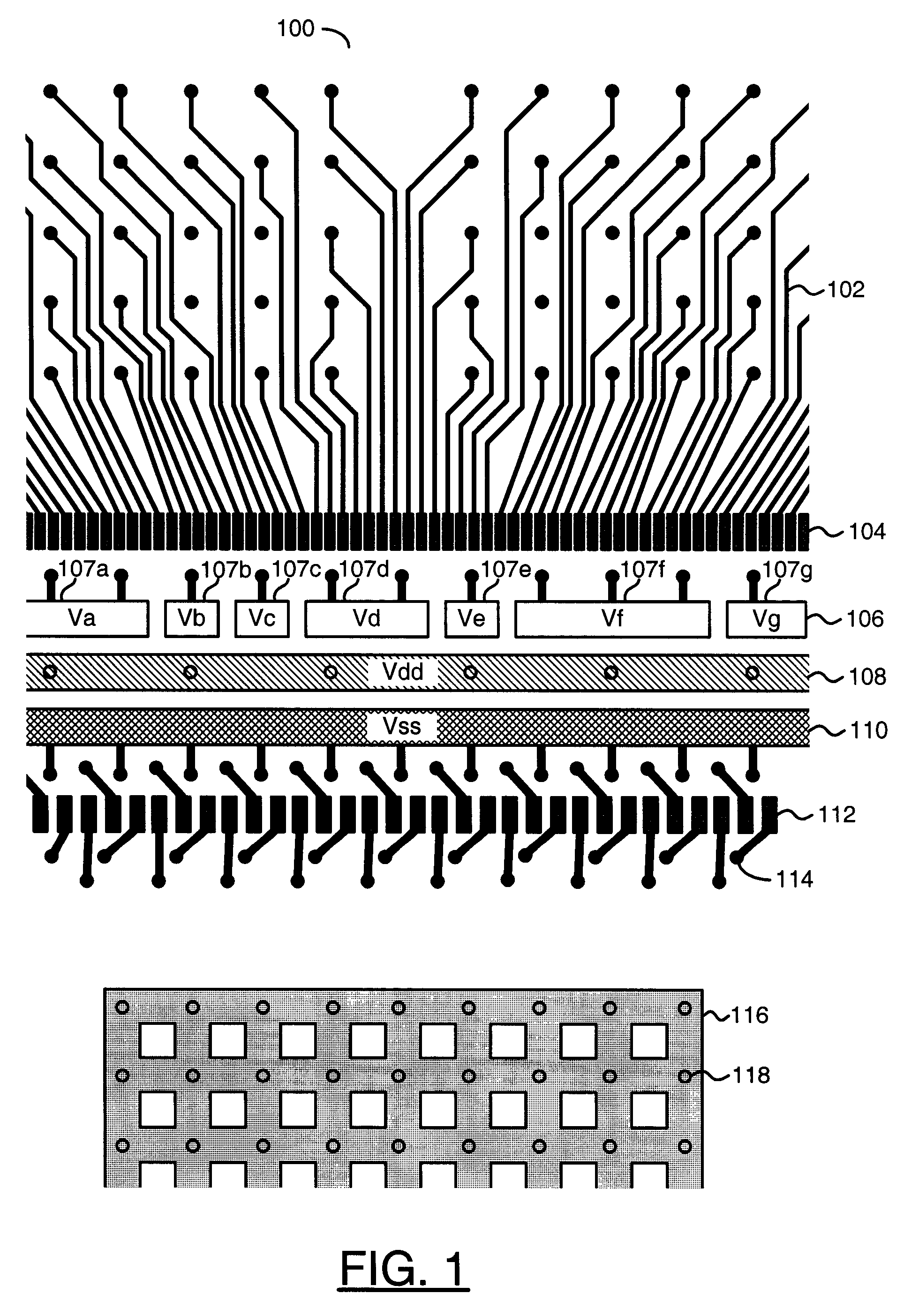 Ball grid array package layout supporting many voltage splits and flexible split locations