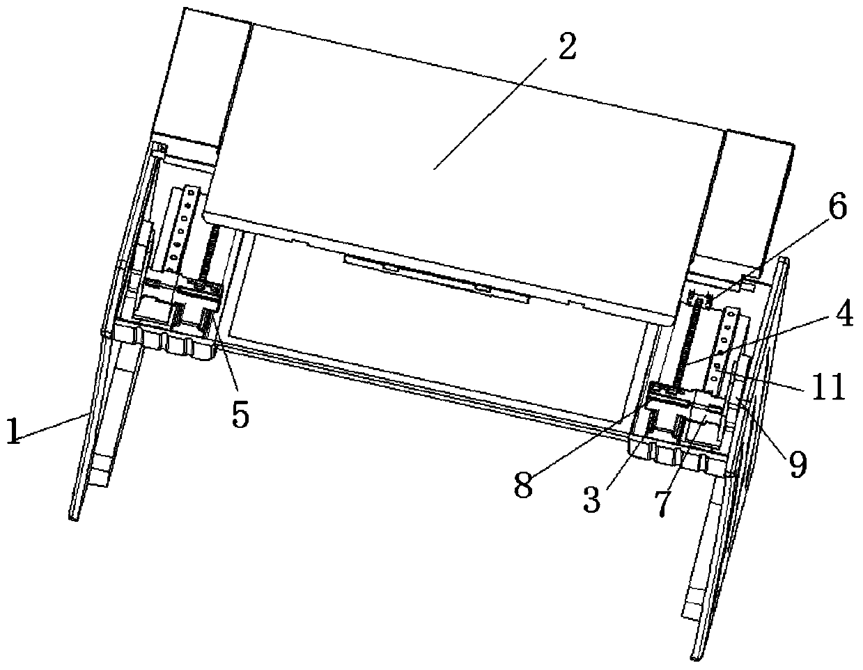 Conference table with adjustable display screen position