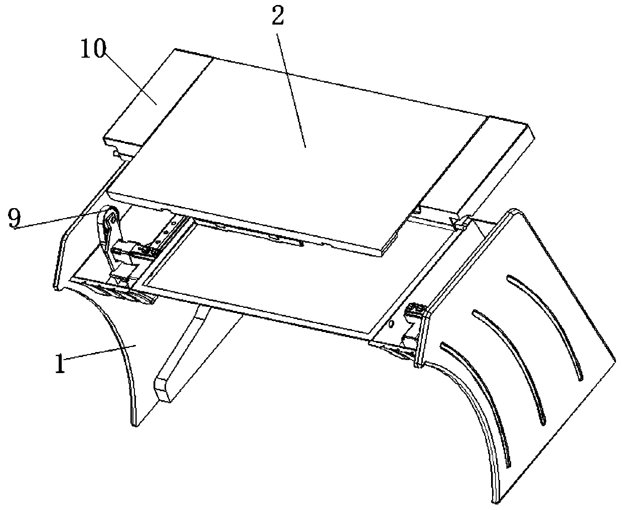 Conference table with adjustable display screen position