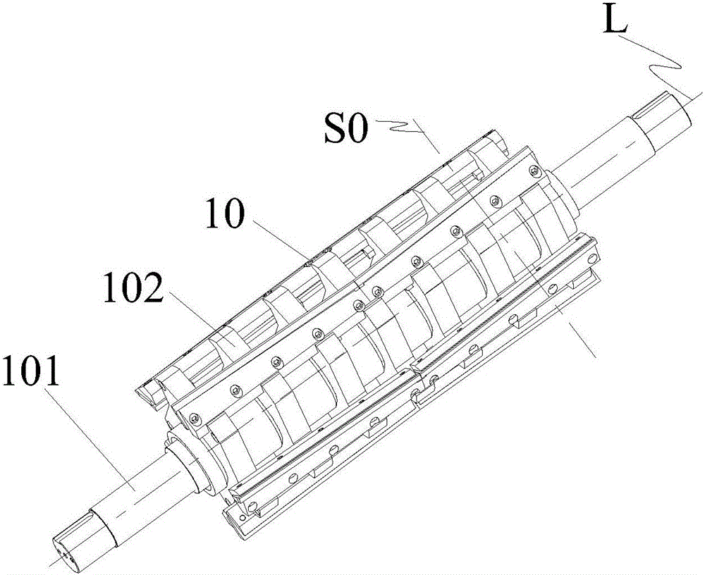 Continuous oblique cutter roller