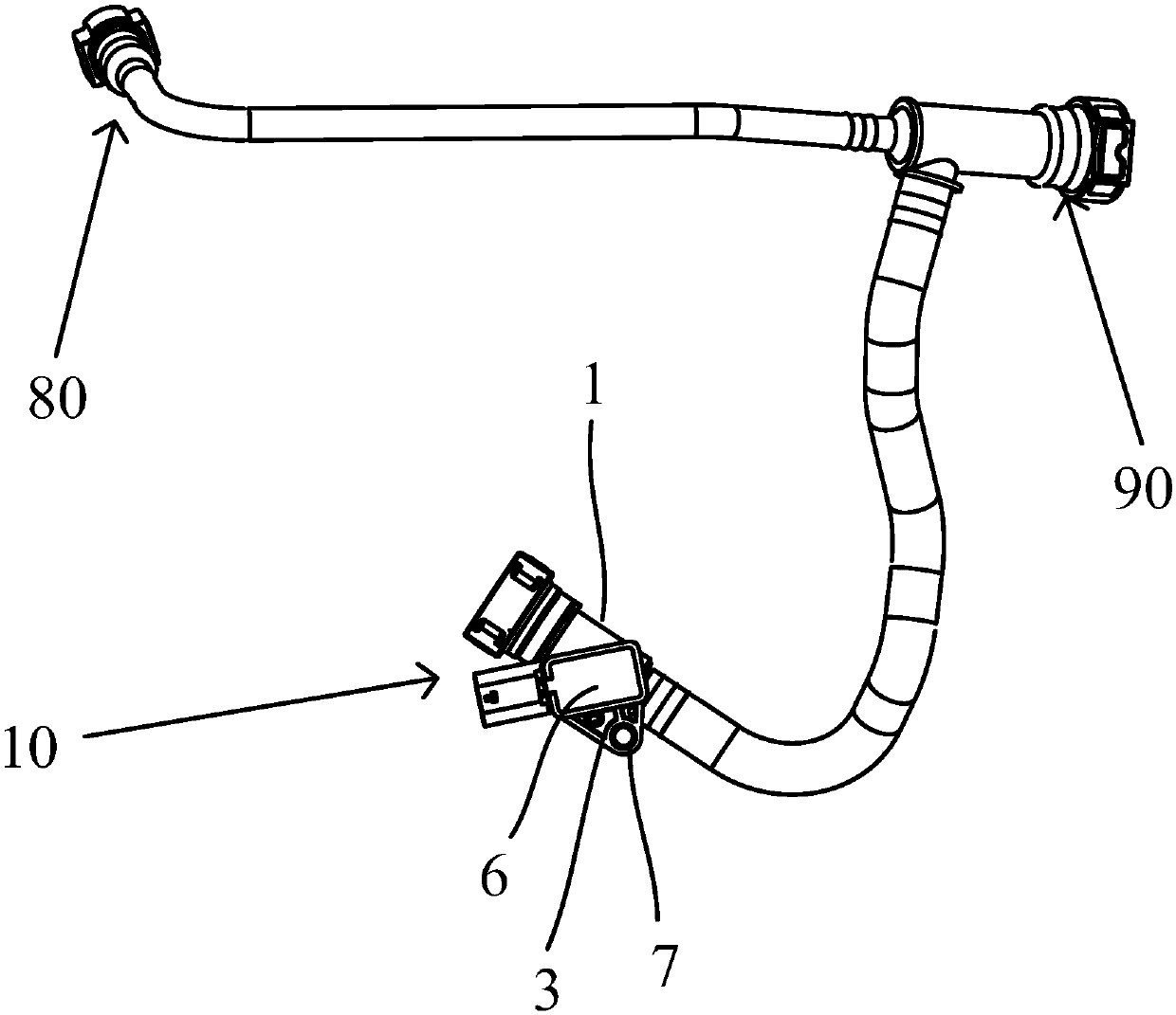 Connector for vehicle pipeline and vehicle crankcase ventilation pipeline with same