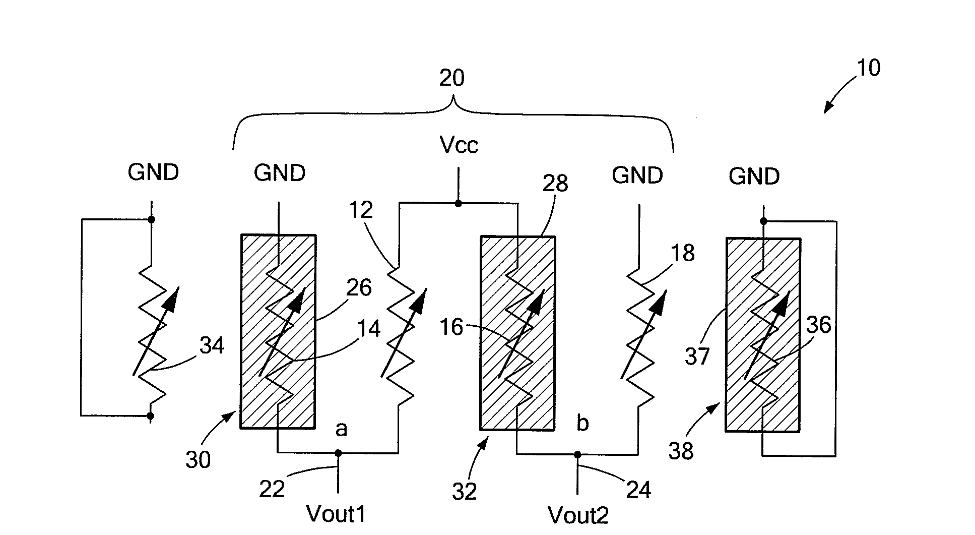 Matching of gmr sensors in a bridge