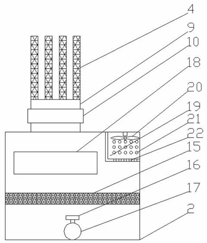 Acid absorbing device for cleaning surface of battery