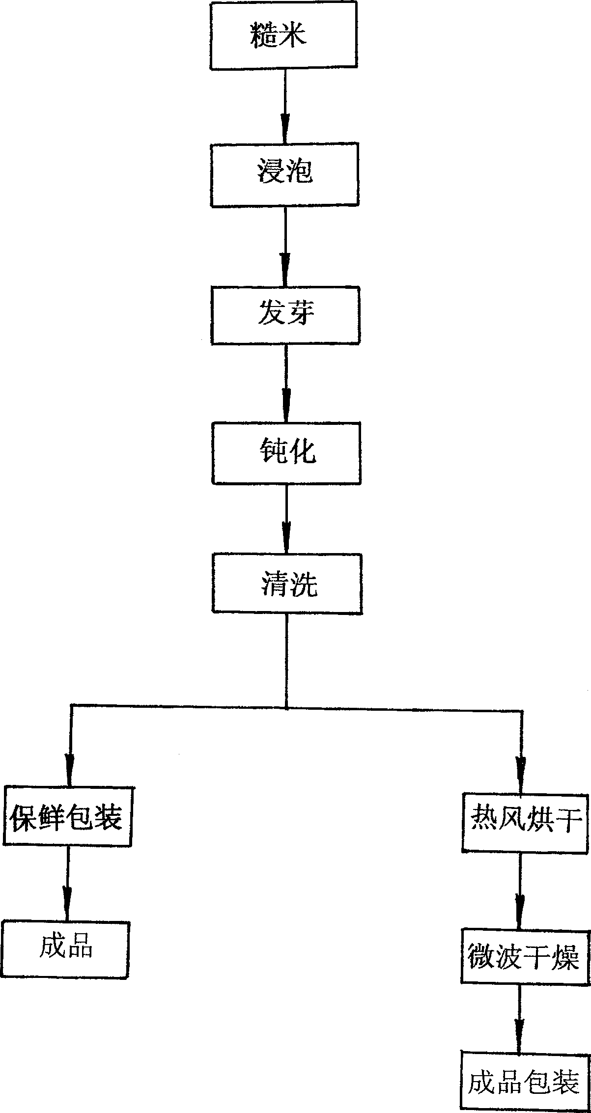 Method and equipment for producing sprouting half-polished rice