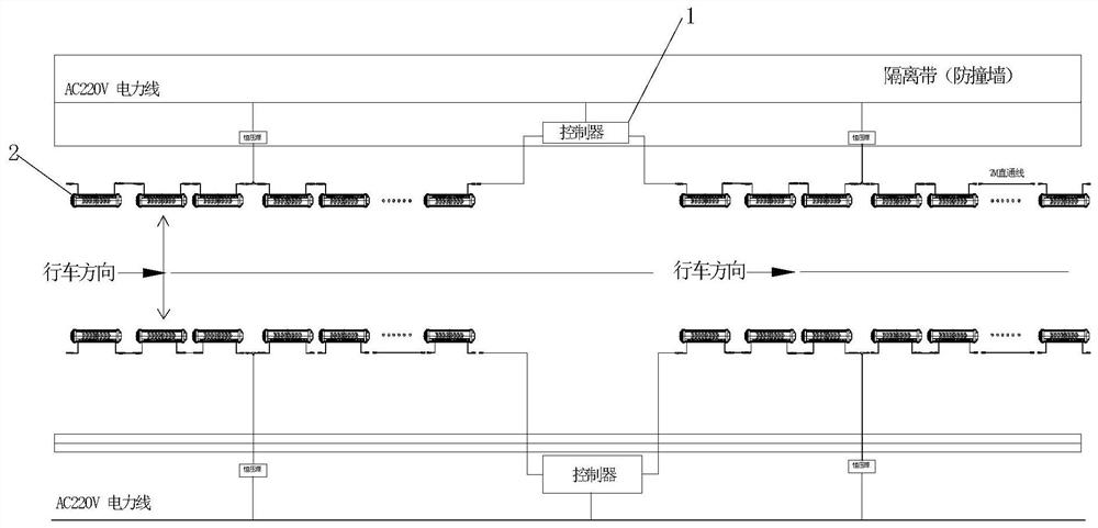 Intelligent induction control system for road and use method thereof