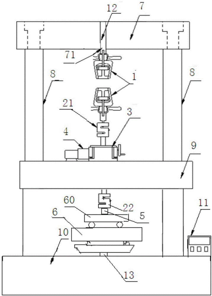 Material mechanical testing machine capable of performing stretching, compressing, shearing and bending tests