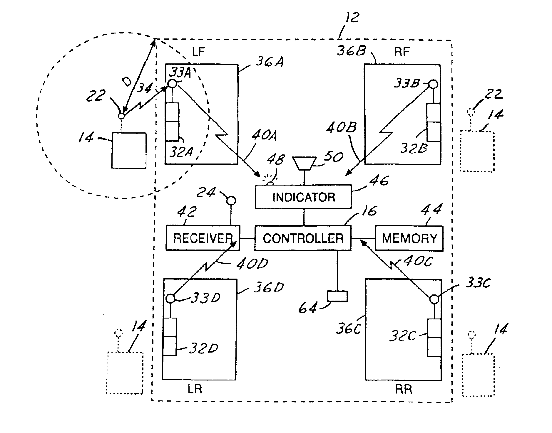 Method and system for calibrating a tire pressure sensing system for an automotive vehicle